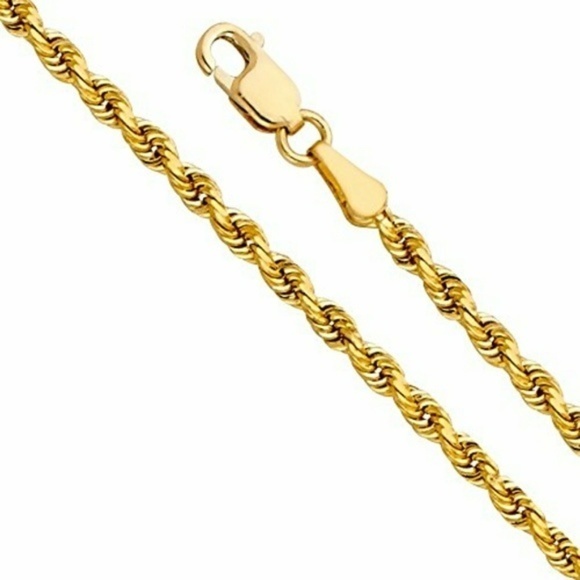 Jewelry - 14k Yellow Gold 5mm Hollow DC Rope Chain 18" 20"